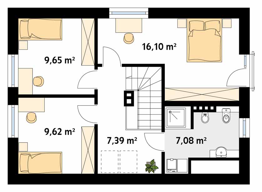 Plan mansarda Casa cu 3 dormitoare